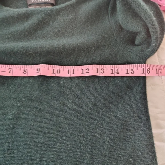 Tahari Pure Luxe Cashmere Tunic Top Dress Sweater Green XS - Picture 9 of 12